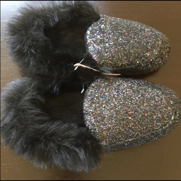LAST ONE Victoria’s Secret Black glitter slippers - Picture 2 of 4